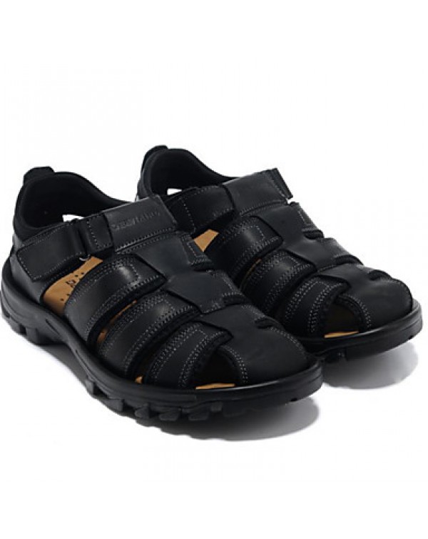 Men's Shoes Outdoor / Athletic / Casual Leather Sandals Black / Brown  