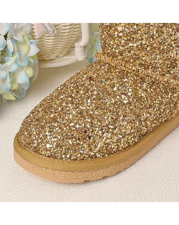 Girls' Shoes Dress / Casual Platform Snow Boots Comfort Round Toe Leather  Glitter Boots More Colors Available  