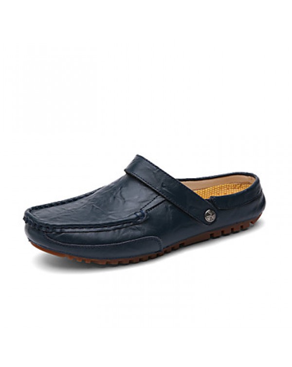 Men's Shoes Outdoor / Casual Leather Clogs & Mules Blue / Yellow  