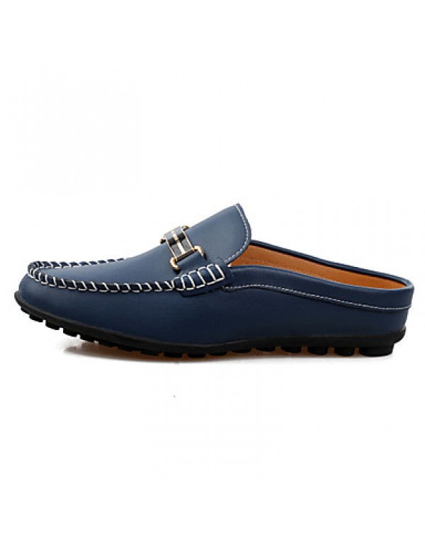 Men's Shoes Casual Leather Loafers White / Navy  