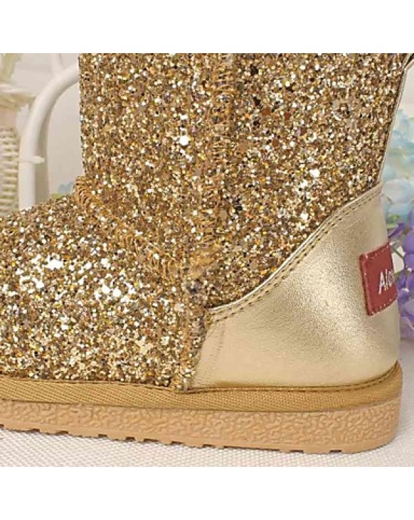 Girls' Shoes Dress / Casual Platform Snow Boots Comfort Round Toe Leather  Glitter Boots More Colors Available  