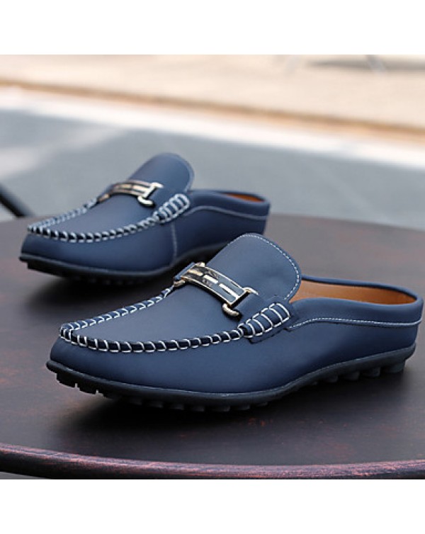 Men's Shoes Casual Leather Loafers White / Navy  