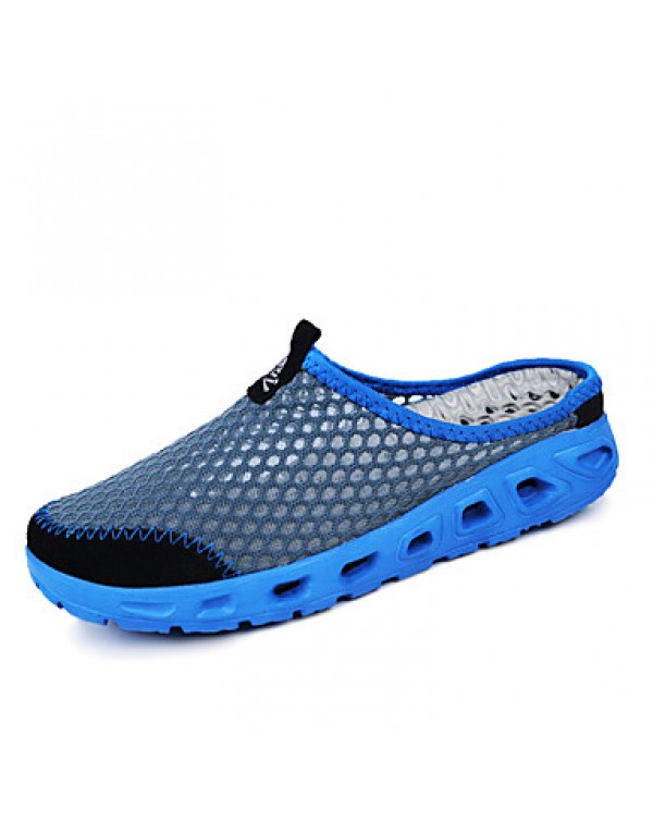 Men's Shoes Casual Tulle Clogs & Mules Black/Blue/Gray  