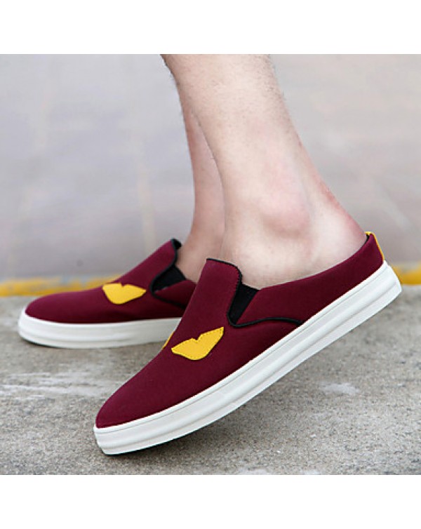 Men's Shoes Casual Canvas/Fabric Clogs & Mules Black/Blue/Burgundy  