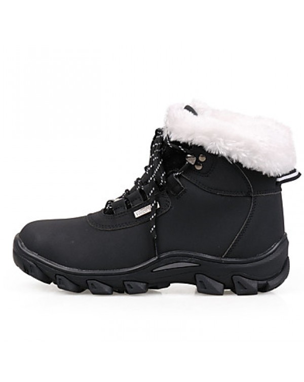 Women's Boots Winter Comfort PU Casual Chunky Heel Zipper Black / Green / Khaki Others