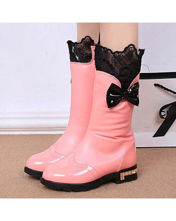 Girl's Boots Spring / Fall / Winter Snow Boots / Bootie / Comfort Leather Outdoor / Waterproof / Casual Low Heel Zipper  